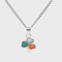 Load and play video in Gallery viewer, SILVER PLATE TRICOLOUR SHAMROCK PENDANT
