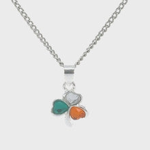 Load and play video in Gallery viewer, SILVER PLATE TRICOLOUR SHAMROCK PENDANT