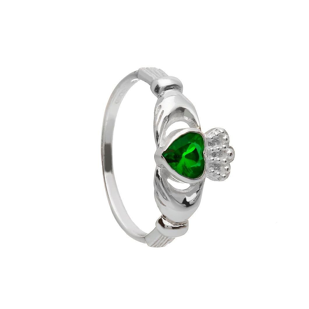 CLADDAGH RING WITH CZ STONE