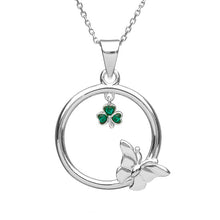 Load image into Gallery viewer, BUTTERFLY SHAMROCK  PENDANT