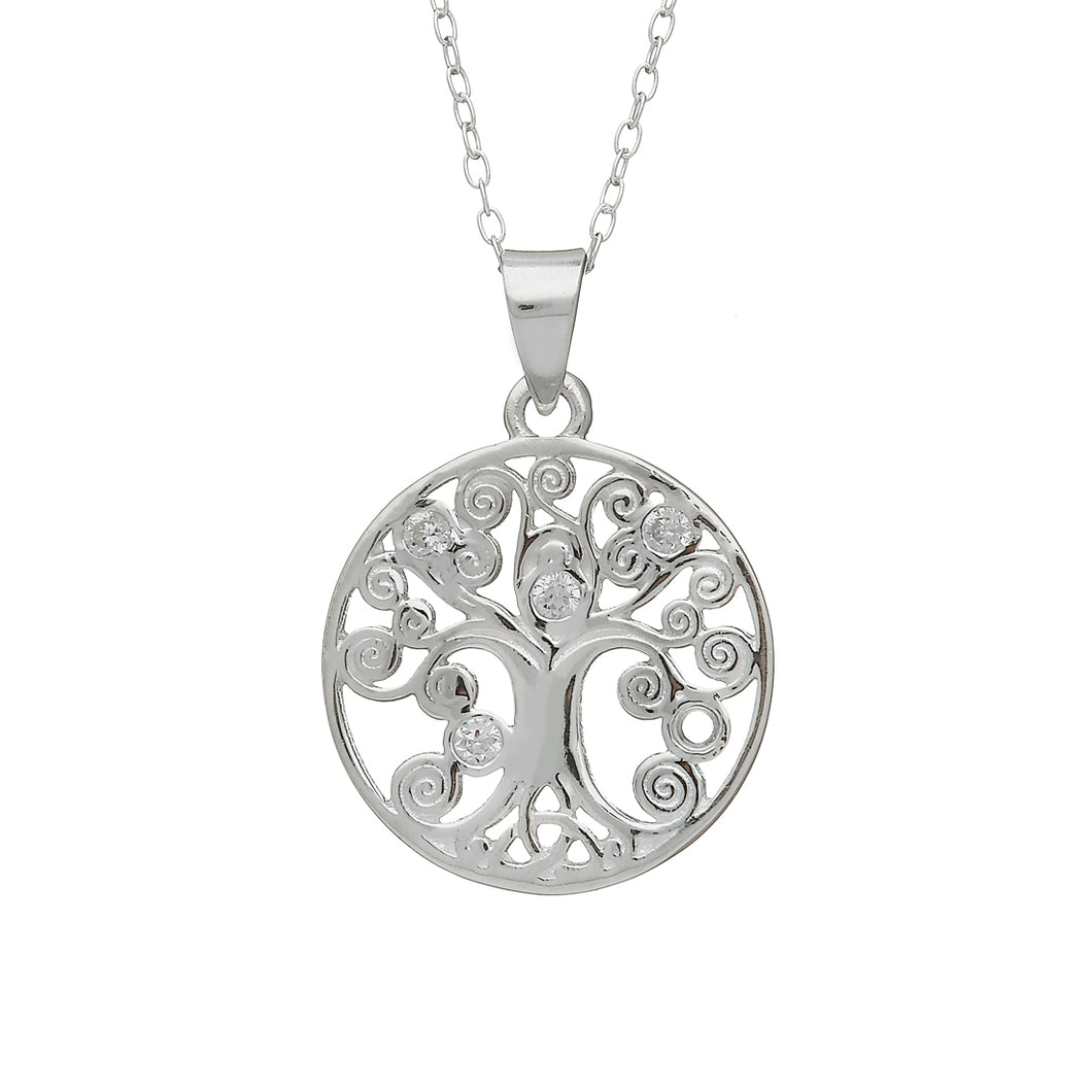 TREE OF LIFE WITH CLEAR CZ STONES