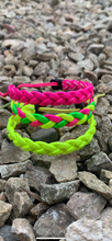 Load image into Gallery viewer, 3 Platted Florescent wristbands.
