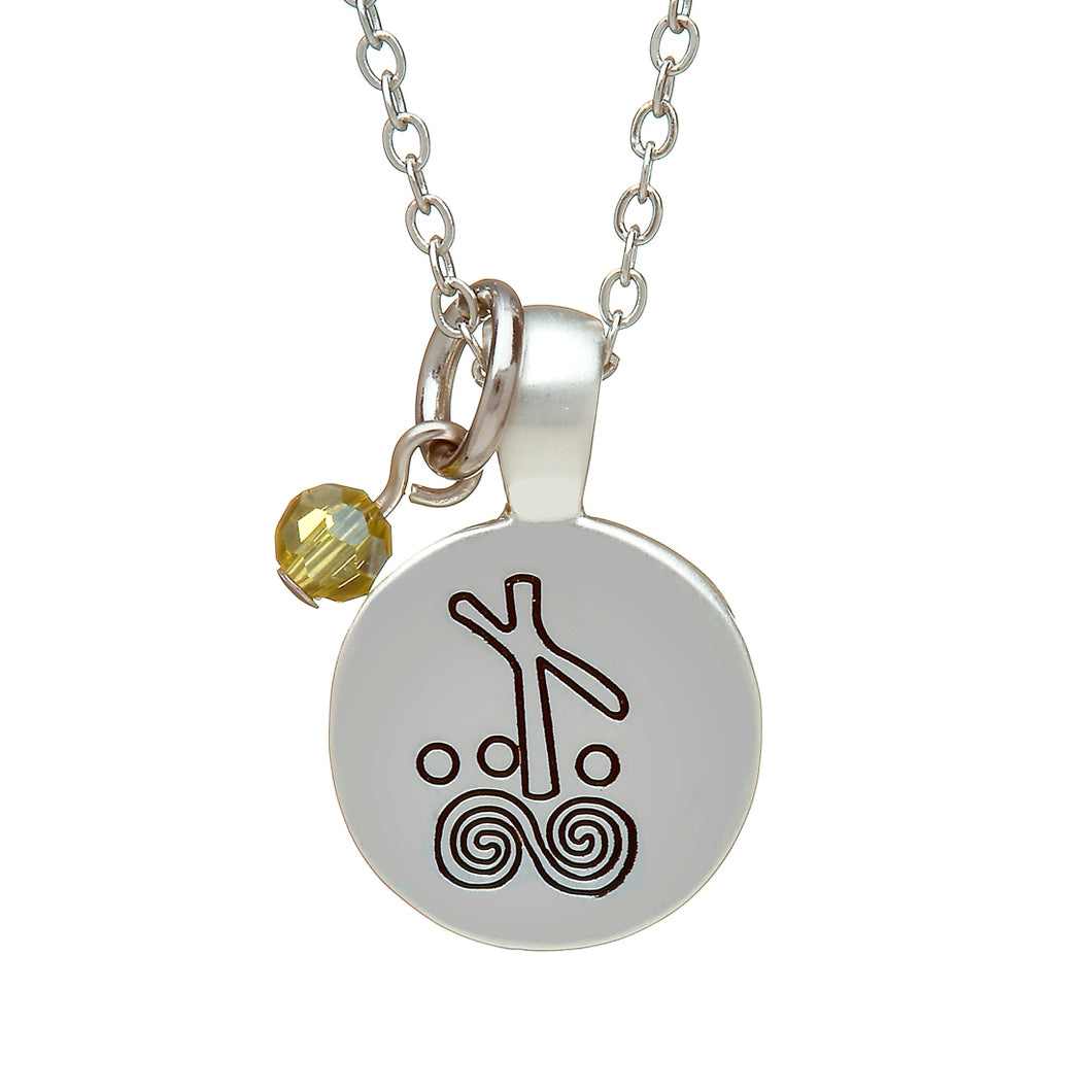 SILVER PLATE AUGUST ASTROLOGY PENDANT