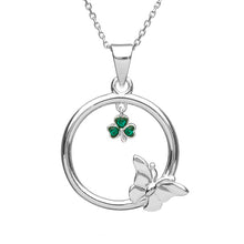 Load image into Gallery viewer, BUTTERFLY SHAMROCK  PENDANT
